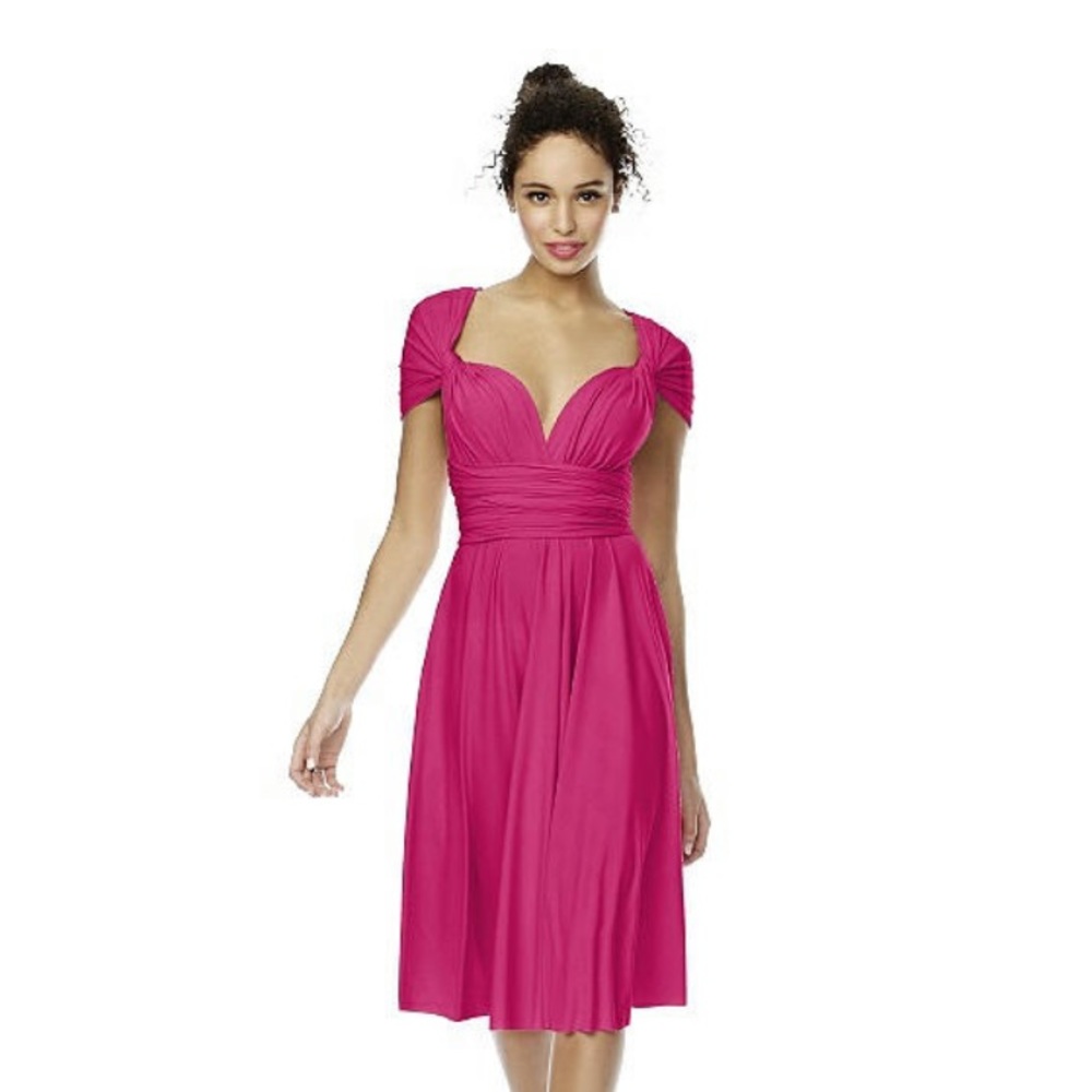 Dessy Twist Wrap Dress: Short  (XS) - Picture 2 of 6